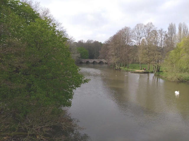 Stour meadows view upstream from blue bridge